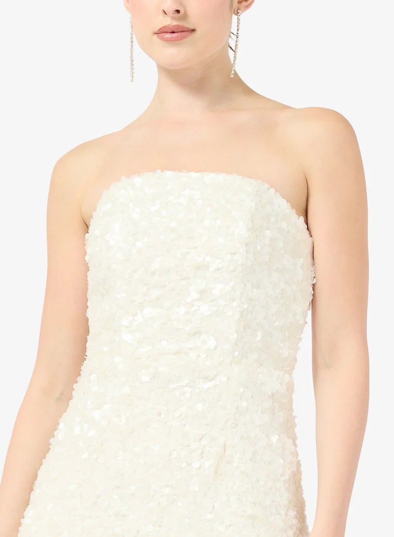Little Mistress  White Sequin Mini Dress for Women | Best Price UAE
